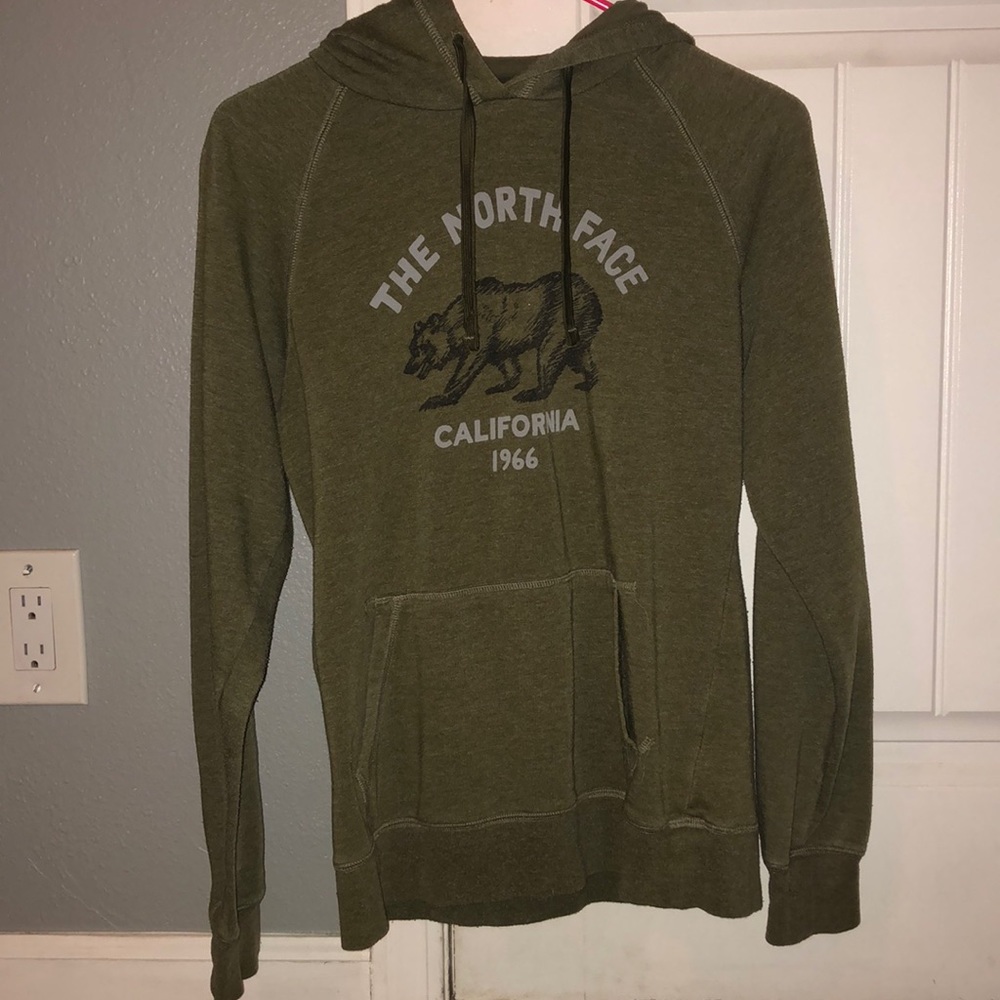 North face olive green hoodie